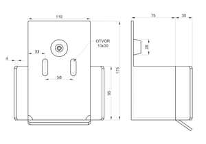Doraz MEDIO pre profil 98 x 98 mm samonosnej brány - slide 2
