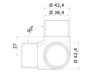 Spojka na trubku ø 42,4 mm, brúsená nerez AISI 304 - slide 1