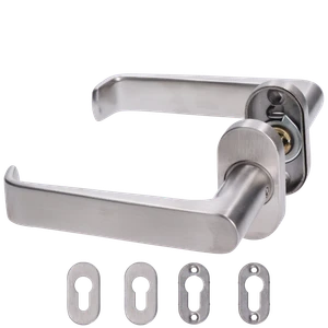 Klika včetně spodní rozety, L-124mm, broušená AISI304 - slide 0