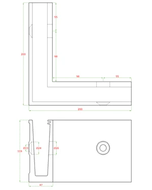 DOPREDAJ! Hliníková rohová spojka s bočným kotvením - slide 1
