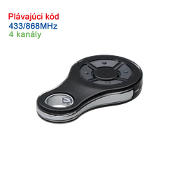 Vysielač 4-kanálový, 433/868 MHz, plávajúci kód, čierny
