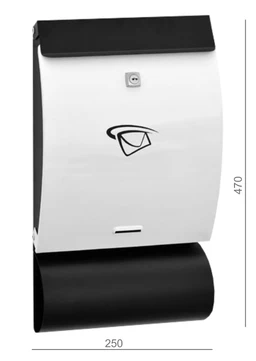 Schránka poštová, max. formát listu C4, AISI 430/čierna