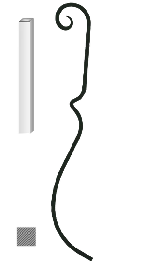 Tyč 12 x 12 mm, 1000 x 170 mm - slide 0