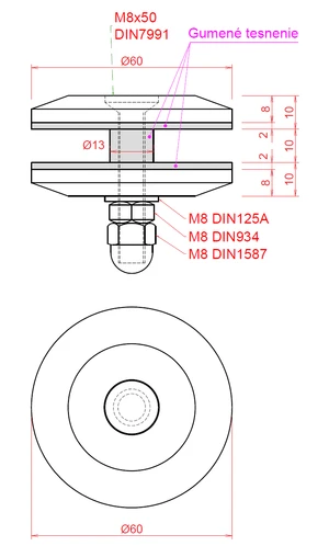 Držiak na sklenený prístrešok, set 4 ks, brúsená AISI 304 - slide 1
