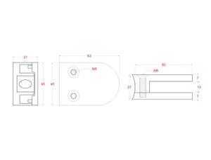 Svorka na trubku ø 42,4 mm, sklo 6 - 10,76 mm, AISI 304 - slide 1