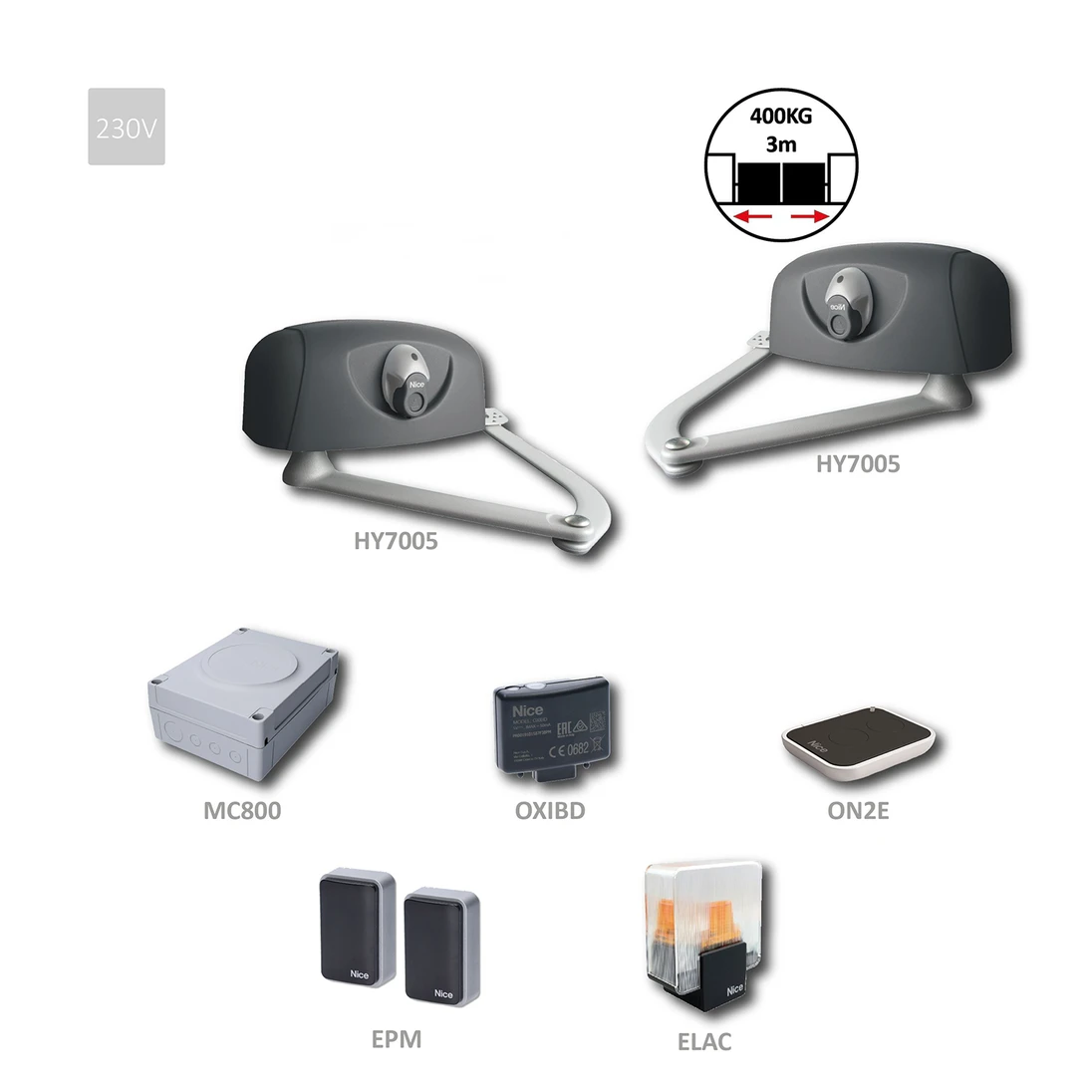 HyppoKit7005-K sada pre dvojkrídlovú bránu do 3 m/krídlo