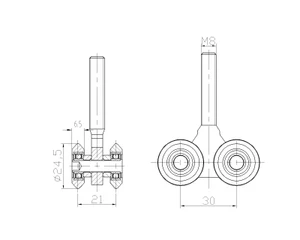 Vozík závěsný, 4 nylonová kolečka - slide 1