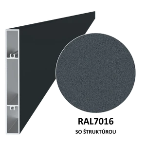 Profil 120x16mm, L-6000mm, práškový lak, struktura RAL7016 - slide 0