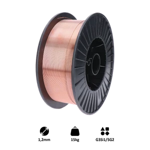 Drôt zvárací 1,2 mm, MIG/MAG(CO2), G3Si1/SG2, 15 kg - slide 0