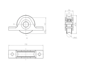 Vodící kladka ø 60mm pro zapuštění do jeklu, pro profil C902/16 - slide 1