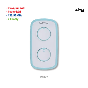 Vysielač LITE MINI NOA 4-kanál, 433 MHz, pevný/plávajúci kód,  MODRÁ/BIELA - slide 1