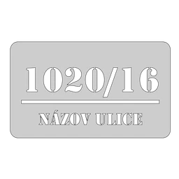 Domové číslo, vzor 005, brúsená nerez AISI 304