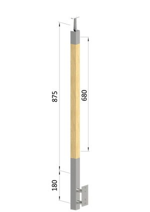 Dřevěný sloup, boční kotvení, bez výplně - slide 1