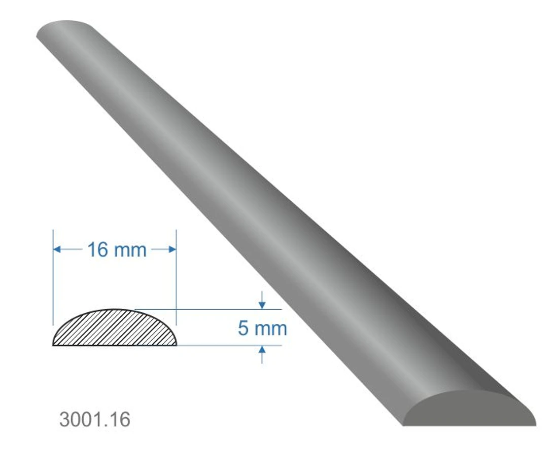 Pásovina oblá D, 16 x 5 x 2000 mm, mäkká