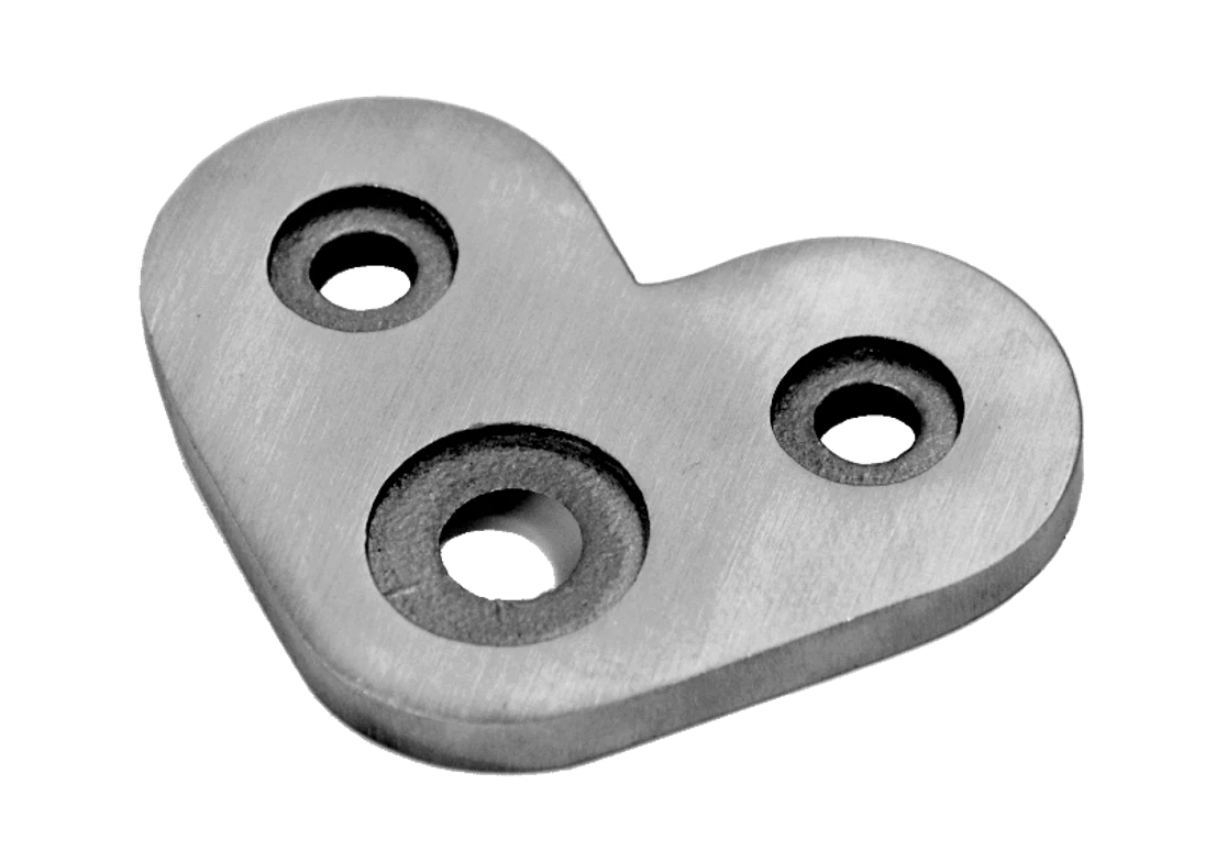 Nadpájacia platňa plochá (uhol 90°), brúsená nerez AISI 304