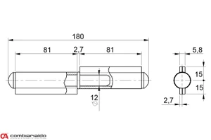 Pánt dvojdielny L = 170 mm - slide 1