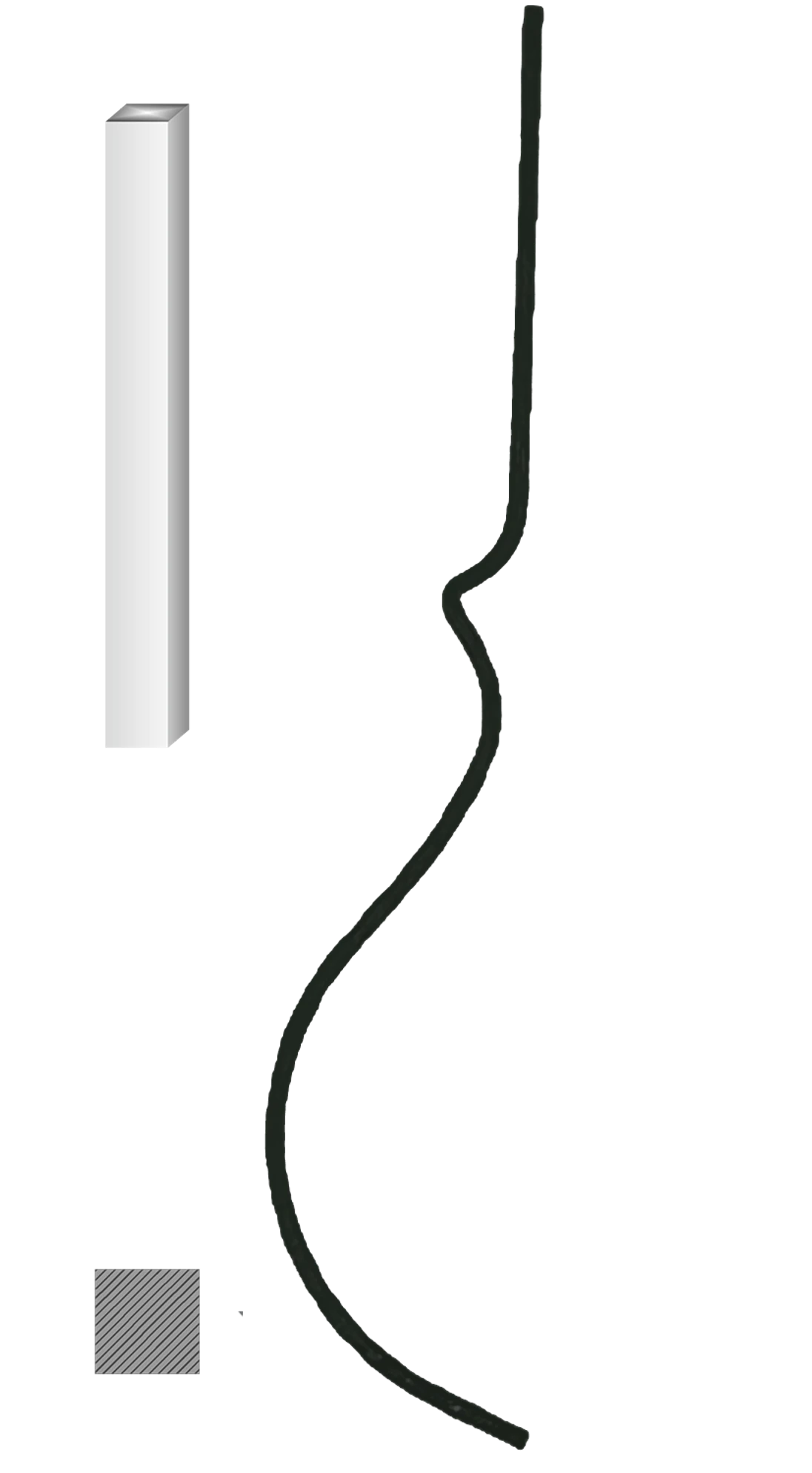 Tyč 12 x 12 mm, 1000 x 220 mm