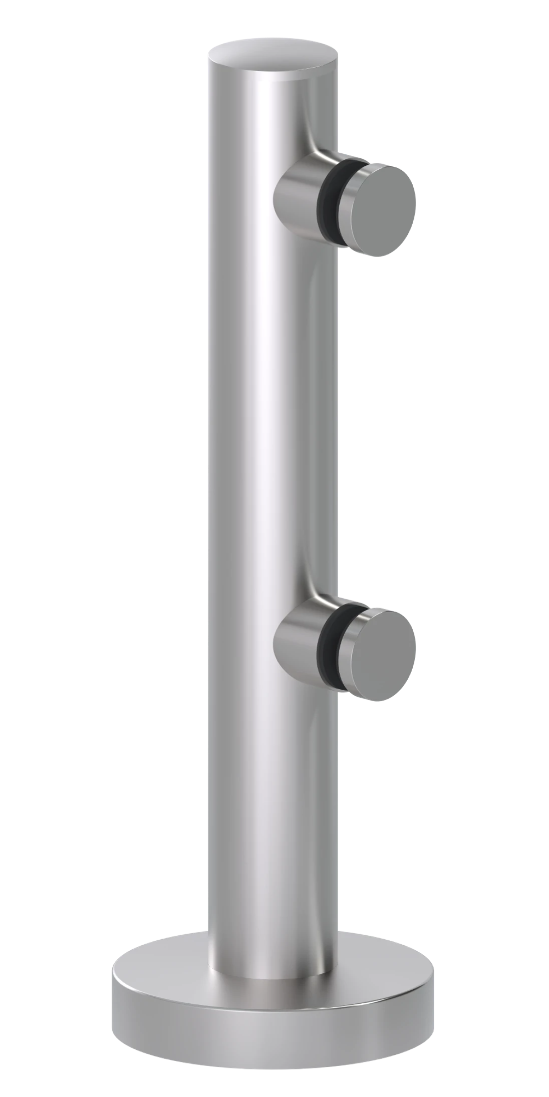 Nerezový sloupek na sklo se dvěma svorkami AISI 304