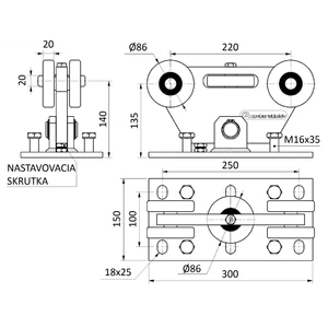 Vozík MEDIO, nerez bez povrchovej úpravy, AISI 304 - slide 1