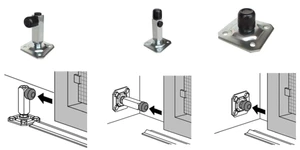 Nastavitelný doraz posuvných vrat, 100x100mm, pozinkovaný - slide 2