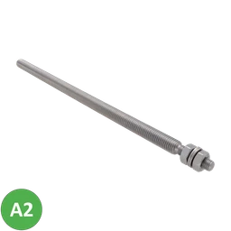 Nerezový závitový kolík, M14/M10, včetně matíc a podložek