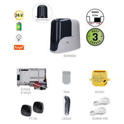 900KSUN5024ER + WIFI pre posuvnú bránu do 4,5 m/500 kg