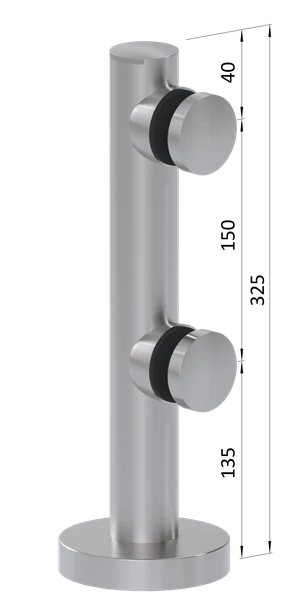 Sloupek na sklo 12 - 20 mm, dvě svorky, broušená AISI 304 - slide 1