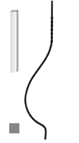 Tyč 12 x 12 mm, 1000 x 170 mm - slide 0