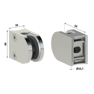 Svorka na trubku ø 33,7 mm, sklo 6 - 10,76 mm, AISI 304 - slide 2