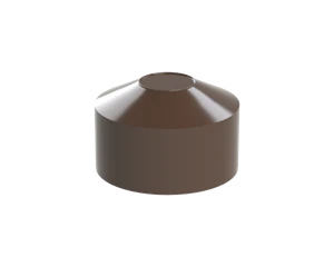 Vonkajšia krytka guľatá ø 51 mm, plastová PE, hnedá - slide 1