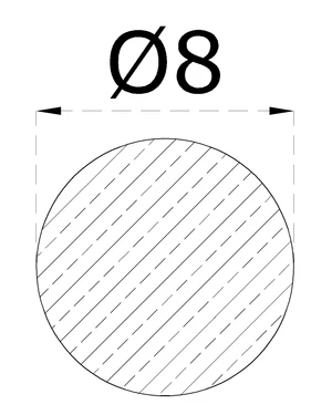 Tyč ø 8 x 3000 mm, kartáčovaná nerez AISI 304 - slide 1