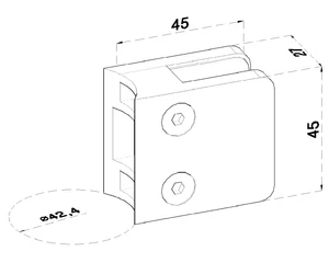 ZAMAK svorka na trubku ø 42,4 mm, sklo 6 - 10,76 mm - slide 1