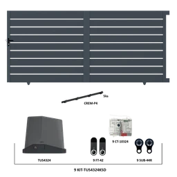 Posuvná hliníková brána 4000 x 1803 mm s pohonom TUS4324KSD