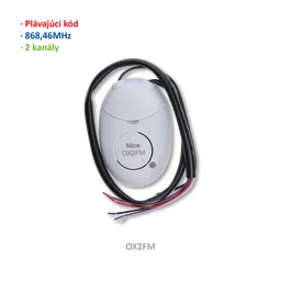 Prijímač univerzálny, 2-kanálový, plávajúci kód, 868 MHz
