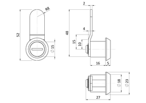 Náhradný diel - zámok+ kľúč (2ks) k poštovej schránke - slide 1