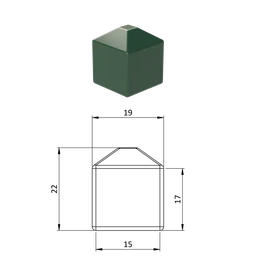 Vnější krytka 15 x 15 mm, plastová PE