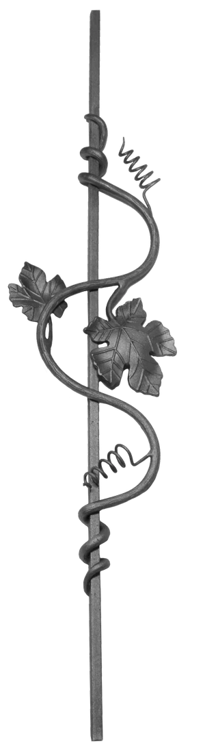 Tyč 12 x 12 mm, 900 x 210 mm s hroznovými listmi - slide 1