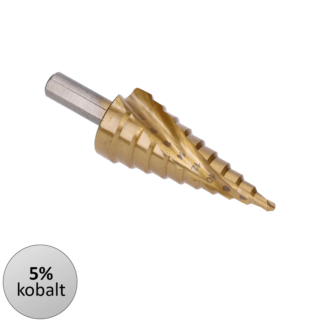 Stupňovitý kužeľový vrták HSS M35 TiN 4-22 mm