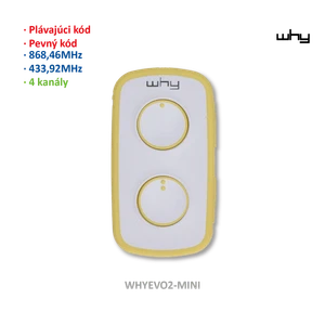 Vysílač Evo2 4kanálový, 433/868MHz, pevný/plovoucí kód - slide 2