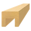 Dřevěný profil 45 x 40 x 3000 mm (24 x 22 mm), broušený buk