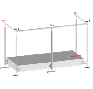 Nerezový sloup, boční kotvení, bez výplně - slide 3