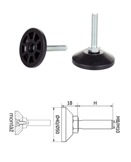 Nivelační nohy plastové - zkrácené (ø40 a ø50mm)