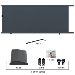 Posuvná hliníková brána 4000 x 1862 mm s pohonem TU4324KSD