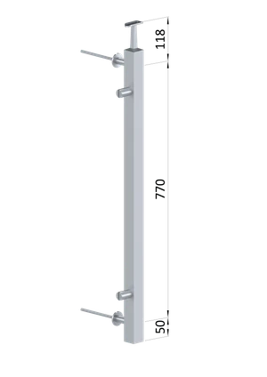 Nerezový stĺp fr. balkón, bočné kotvenie, výplň: plech, ľavý - slide 1