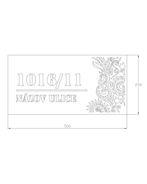 Domové číslo, vzor 006, brúsená nerez AISI 304 - slide 2