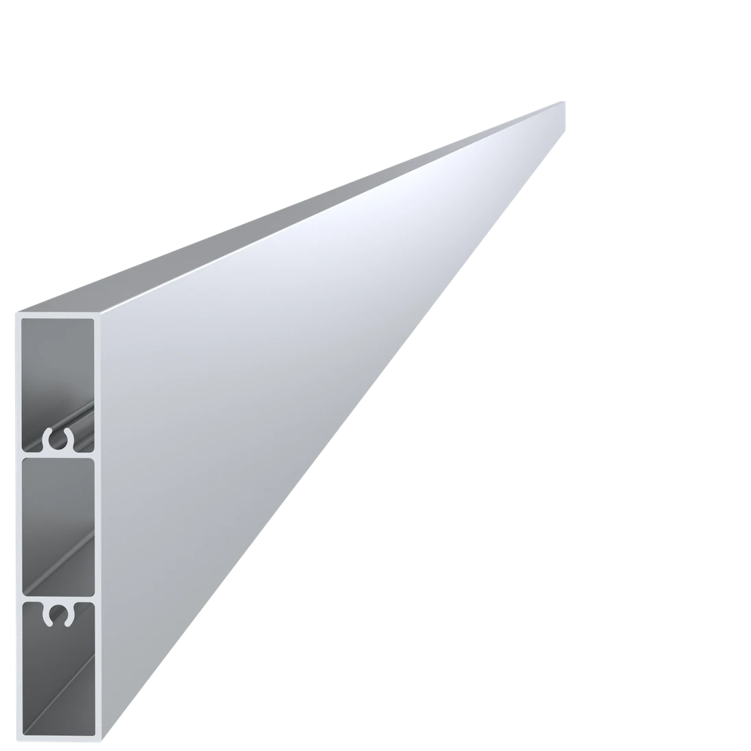 Poškodený Al profil 80 x 16 x 6000 mm, bez povrchovej úpravy