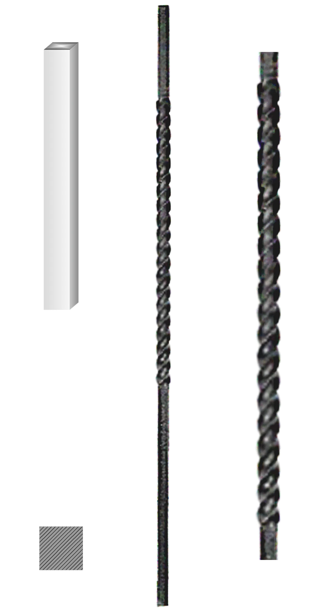 Stĺp zabradlia 25 x 25 mm, L = 1300 mm