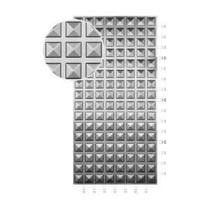 Plech pozinkovaný, 2000 x 1000 x 1,2 mm, 3D vzor štvorec - slide 2