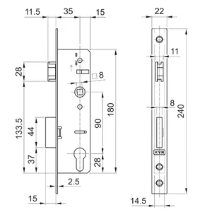 Profil 60 x 40 x 1,5 x 1500 mm so zapusteným zámkom - slide 2