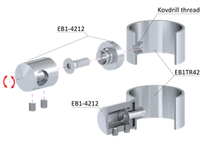 Držák tyče ø 12 mm na trubku ø 42,4 mm, broušená AISI 304 - slide 1
